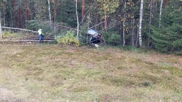 автомобиль врезался в деревья