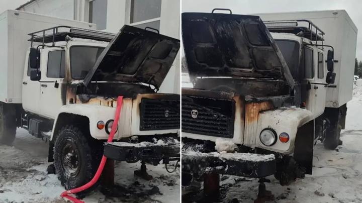 горевший авто
