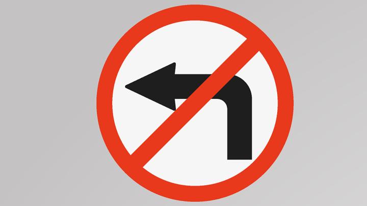 Поворот налево запрещен