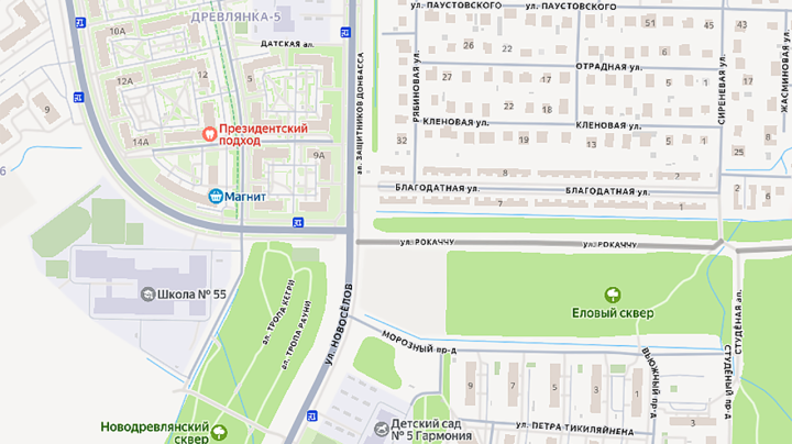 Фрагмент карты Петрозаводска