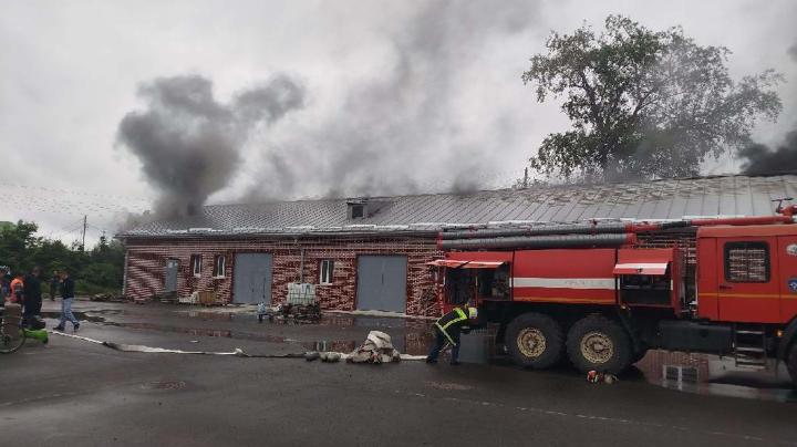 возгорание мастерской РЖД в Сортавала