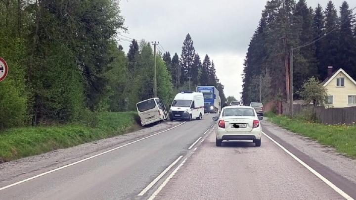 Автобус вылетел в кювет