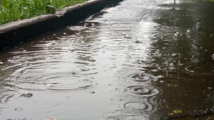 Лужа во время дождя