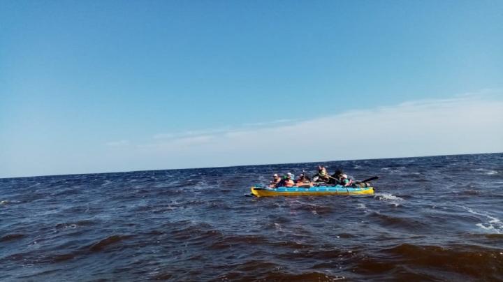 Туристы на Белом море