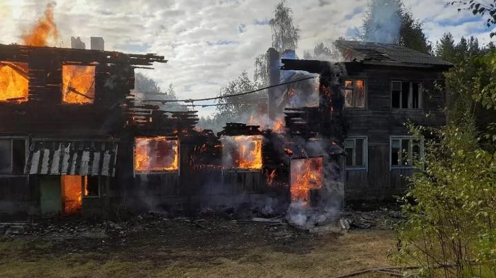 Пожар в селе Реболы