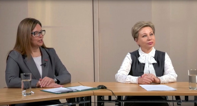 Лариса Подсадник и Татьяна Тишкова в студии