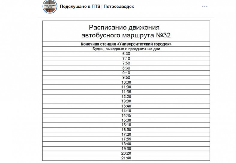 расписание