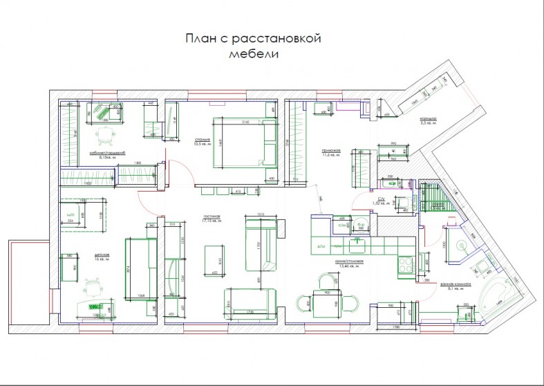 Дизайн проект загородного дома план с расстановкой мебели