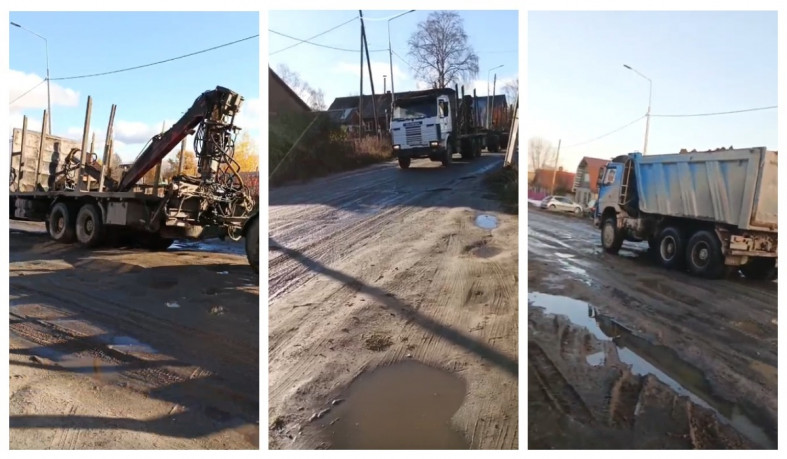 До 50 большегрузов в день проносятся по этой  дороге