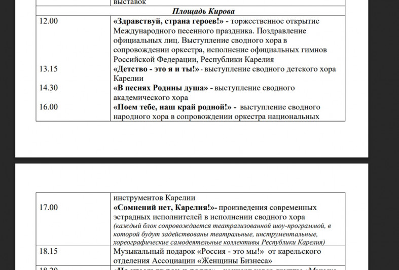 программа на Кирова