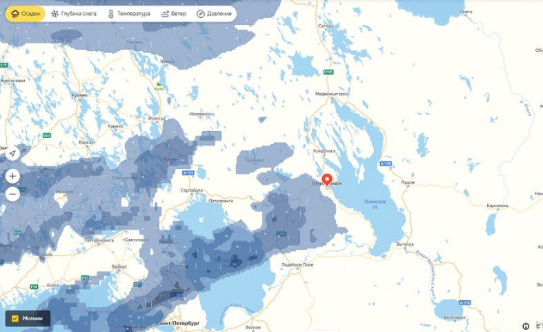Карта осадков петрозаводск в реальном времени