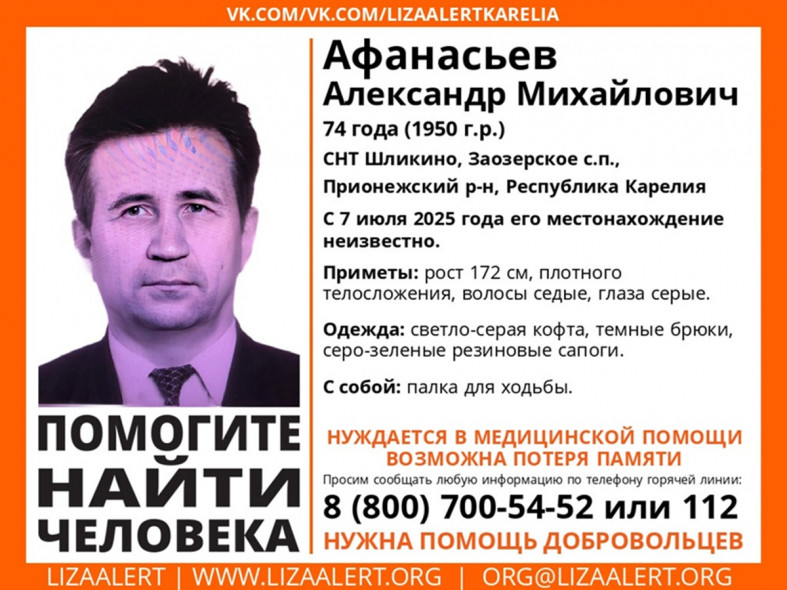ориентировка пропавший человек