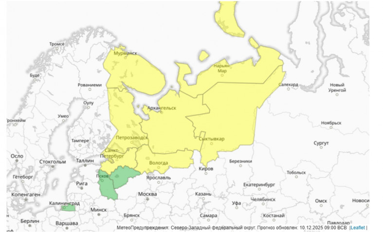 карта предупреждений