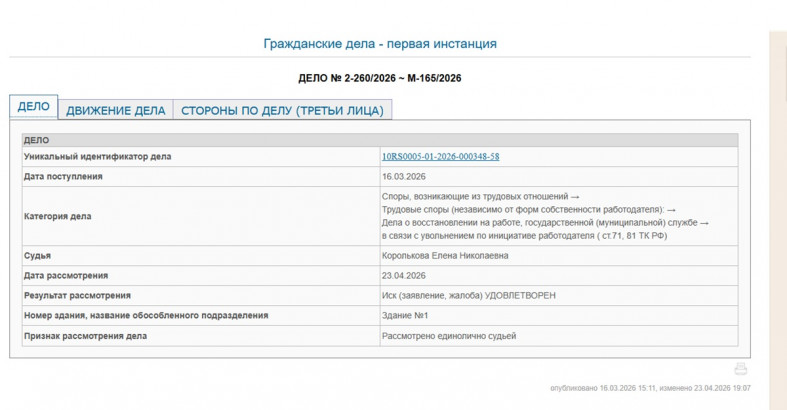 картотека суда