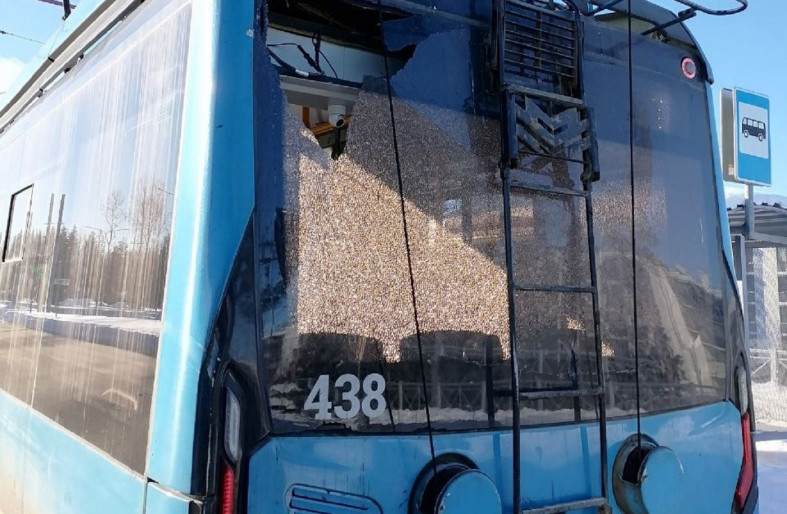 Пострадавший троллейбус