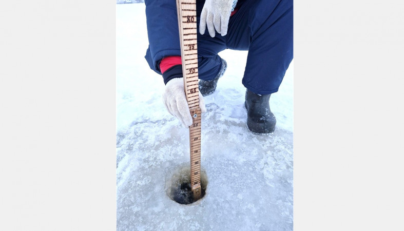 замер толщины льда