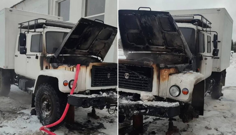 горевший авто