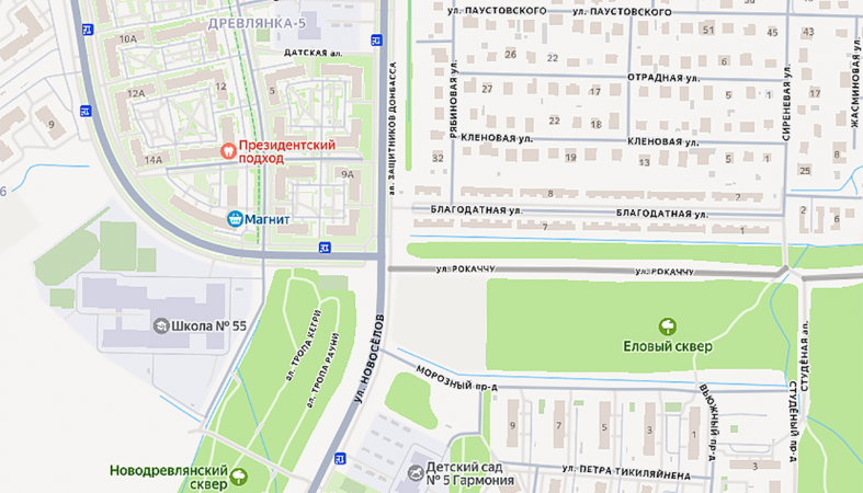 Фрагмент карты Петрозаводска