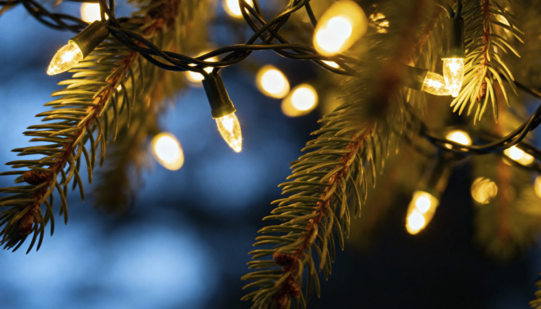 Новогодняя ель с огоньками