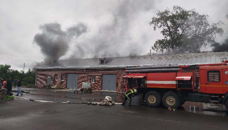 возгорание мастерской РЖД в Сортавала