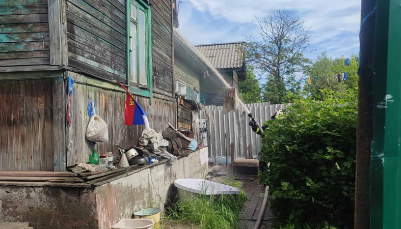 тушение пожара в Кеми