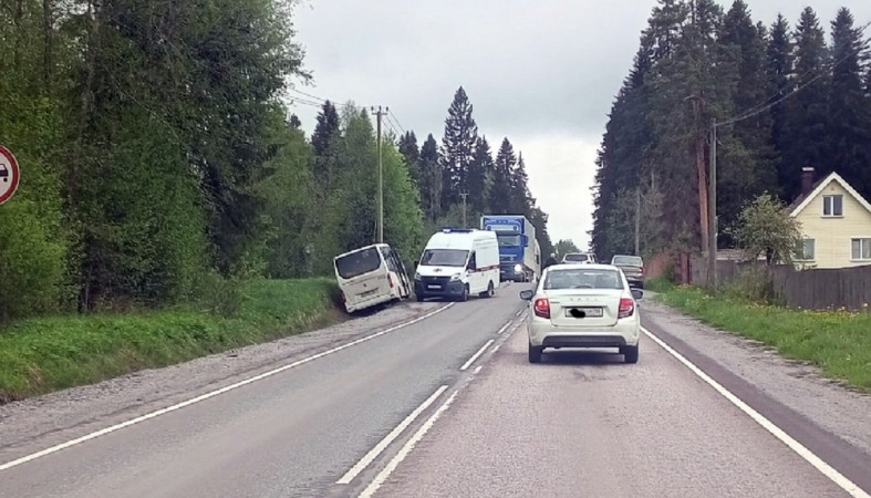 Автобус вылетел в кювет