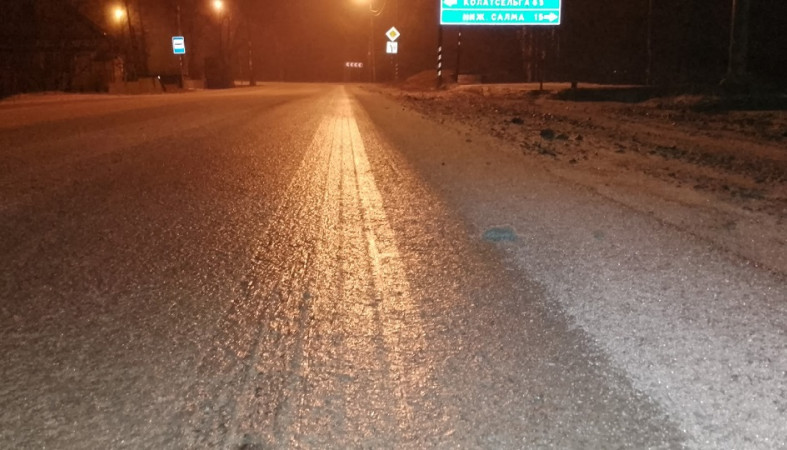 дорога после ледяного дождя