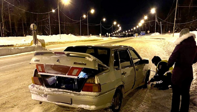 Дорожные инспекторы помогли девушке на выезде из Петрозаводска