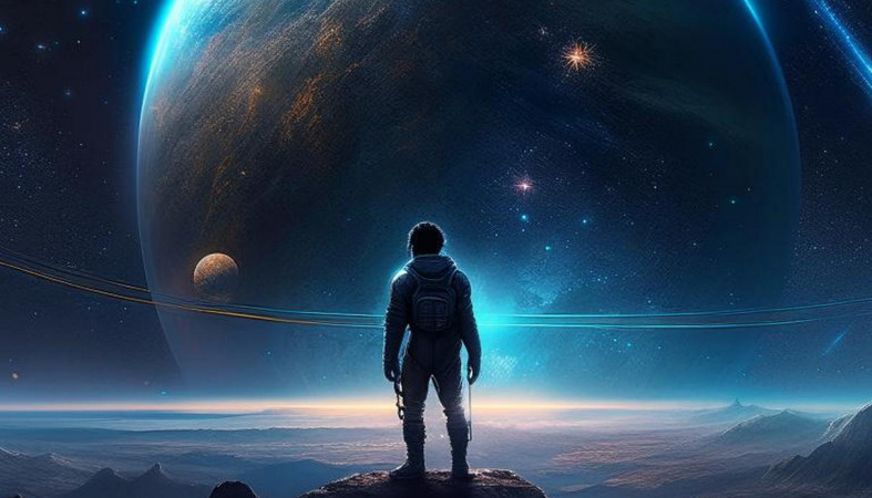 космонавт в космосе космонавт в космосе