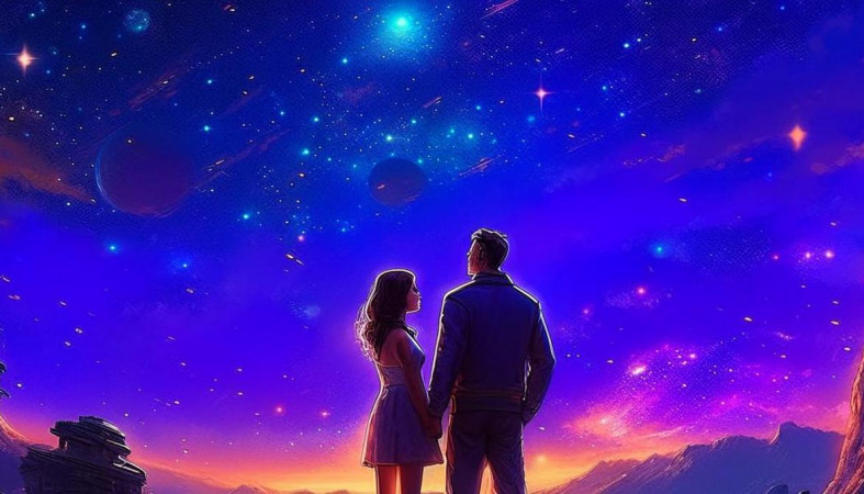 парочка под звездным небом