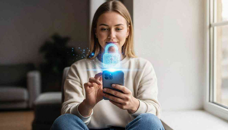 девушка с телефоном