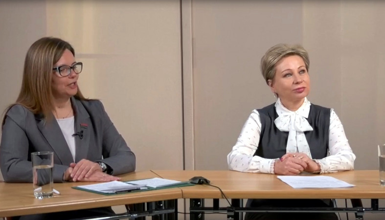 Лариса Подсадник и Татьяна Тишкова в студии