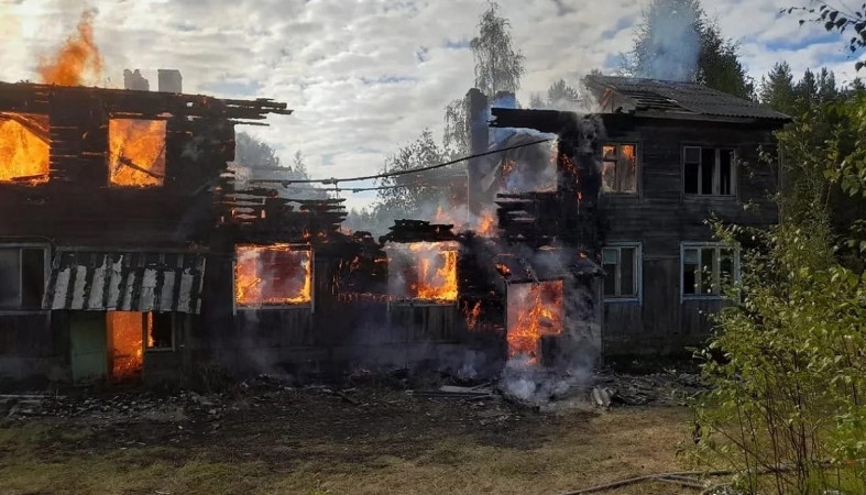 Пожар в селе Реболы