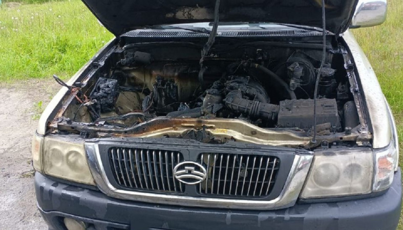 сгоревший авто
