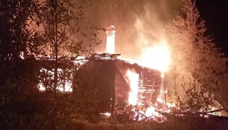 Пожар в селе Реболы