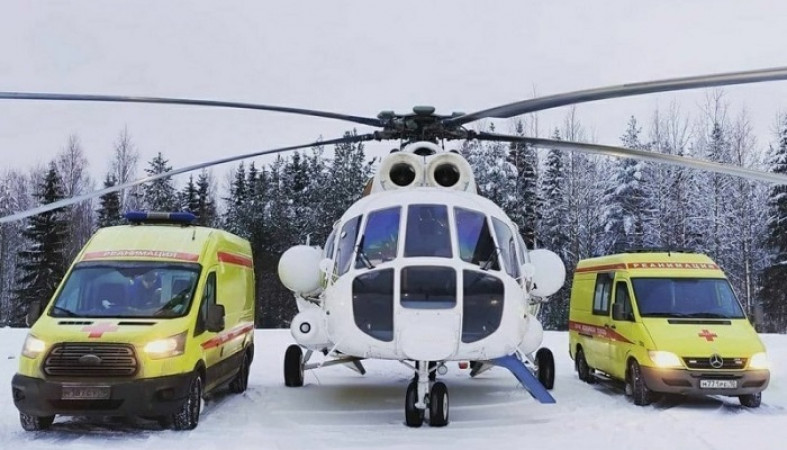 Из районов Карелии вертолетом санавиации вывезли 58 больных