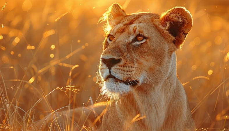 Лев на природе