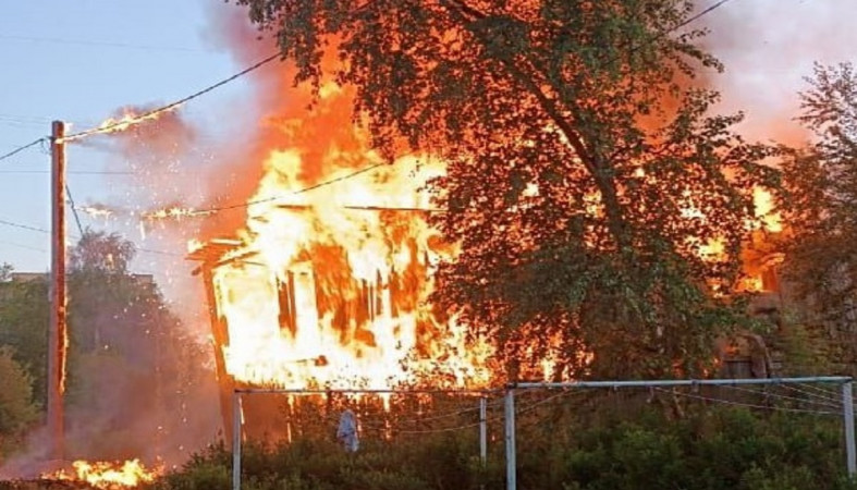 Пожар в Беломорске