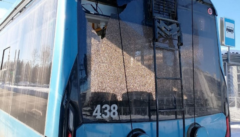 Пострадавший троллейбус