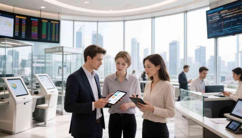 люди в банке