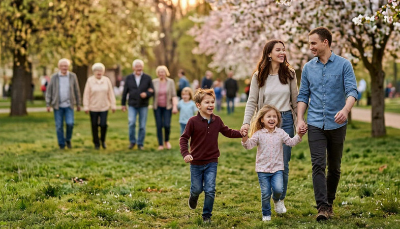 люди гуляют весной люди гуляют весной