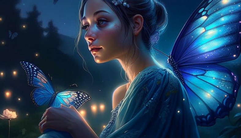 девушка с бабочками девушка с бабочками