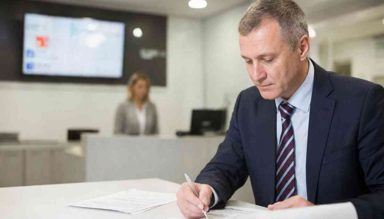 мужчина в банке