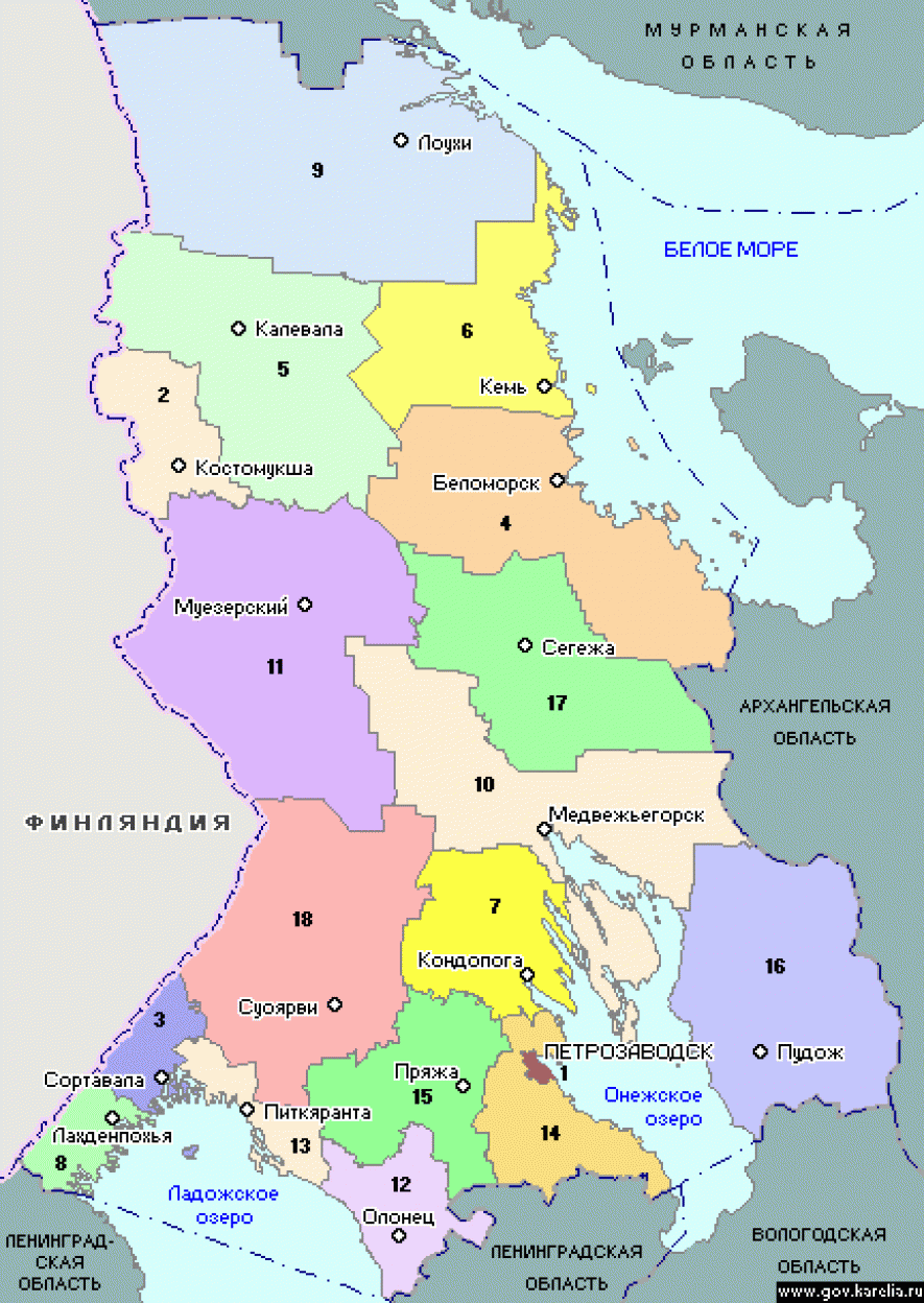 Республика карелия какая область. Административно-территориальное деление Республики Карелия. Республика Карелия на карте. Республика Карелия на карте границы. Карта Карелии с населенными пунктами.