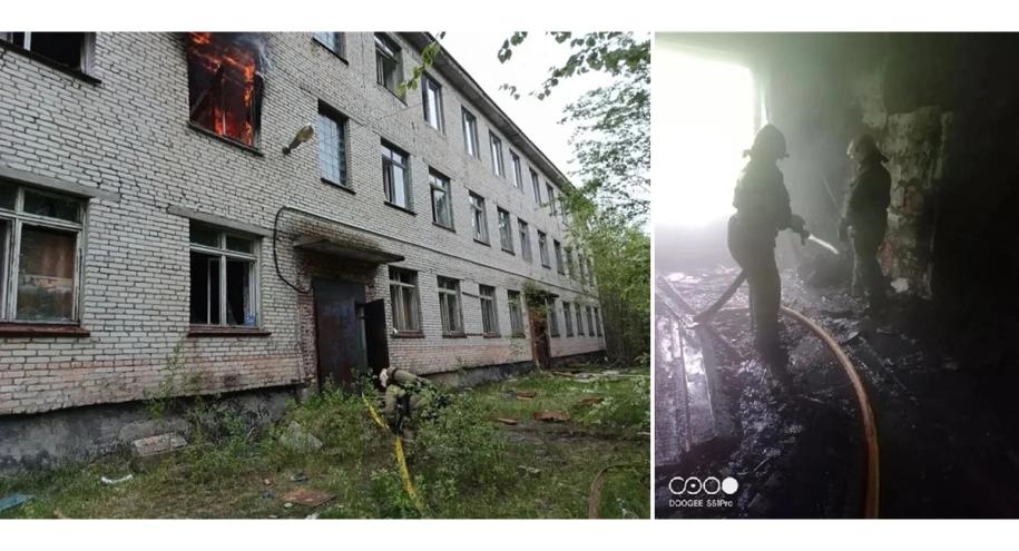 пожар в кирпичном здании