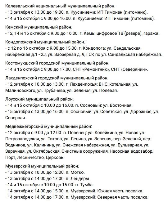 График отключений