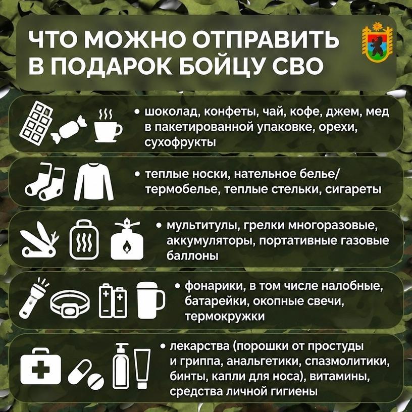Что можно отправить бойцам