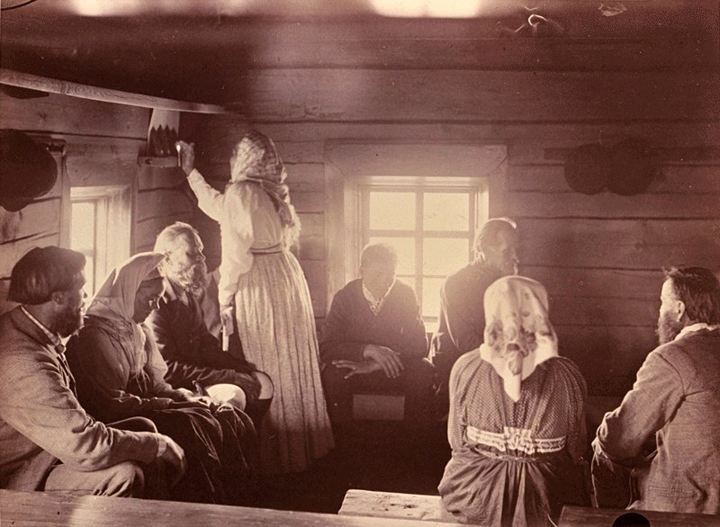 Обряд сватовства. Беломорская Карелия. Автор К.Инха. 1894 г.