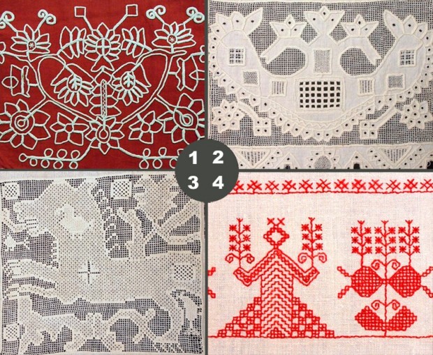 9. Примеры орнаментов на полотенцах. Национальный музей Республики Карелия